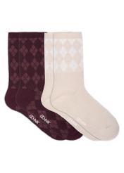 Set of women's patterned socks ZESDT-0050-00(Z26), front product view on white background.
