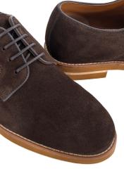 Brown leather men's half shoes BUTYM-0451-90(W24)-06