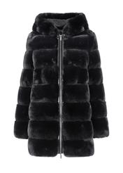 Women's artificial fur coat with hood FUTDP-0001-99(Z21)-02