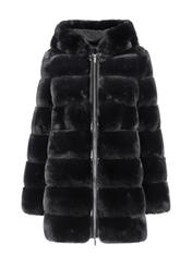 Women's artificial fur coat with hood FUTDP-0001-99(Z21)-02