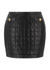 Black quilted leather skirt SPCDS-0067-1036(W23)-04