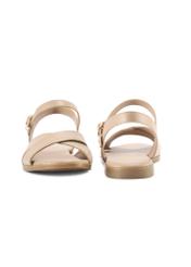 Beige women's leather sandals BUTYD-1259-1B(W26)