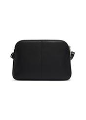 Small black leather women's handbag TORES-1353-99(Z26), product view from the back on a white background.