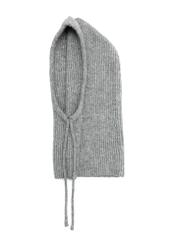Women's gray scarf with hood SZADT-0215-91(Z25) - front product view on white background.