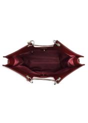 Burgundy women's handbag TOREC-0728A-49(Z25), product view from the inside on a white background.