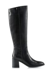 Black leather high heel boots BUTYD-1100-99(Z24)-01