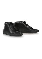 Black leather men's sports shoes BUTYM-0477-99(Z24)-02