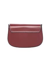 Dark red women's handbag with stitching TOREC-1380-4C(Z26), rear view of the product on a white background.