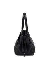 Women's leather handbag in black color TORES-1361-9I(Z26), side view of the product on a white background.