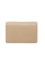 Beige elegant leather women's handbag TORES-1356-1B(Z26), product view from the back on a white background.