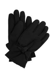Black women's winter gloves REKDT-0035-99(Z25) - product view from above on white background.