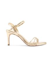 Women's gold high heel sandals BUTYD-1233-2X(W26), side product view on white background.