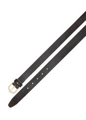 Brown leather women's belt PASDS-0333-90(Z25), view of the buckle on a white background.