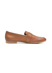 Women's leather moccasins in cognac color BUTYD-1074A-1F(W26), side view of the product on a white background.
