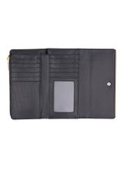 Black large women's wallet POREC-0449-99(Z26), product view inside on white background.