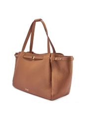 Camel-colored leather shopper bag TORES-1207-1D(W26)