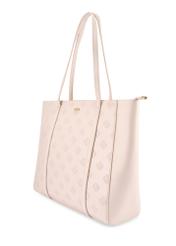 Cream shopper bag with monogram TOREC-1160-0B(W26), diagonal product view on white background.