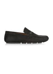 Men's black leather moccasins BUTYM-0428-99(W24)-01