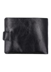 Black men's leather wallet PORMS-0731-99(Z26), product view from the back on a white background.