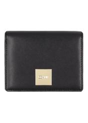 Black leather women's wallet PORES-1010-99(Z26) - product view, front, on white background.