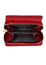 Red leather women's wallet with RFID protection PORES-0825RFID-4B(Z26), product view inside on white background.