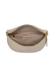 Cream women's waist bag TOREC-1191-0B(W26) - product view from above, on a white background.