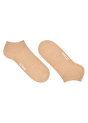 Women's short beige socks SKADT-0053B-1B(W26), side view of the product on a white background.