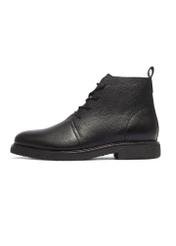 Black men's leather ankle boots BUTYM-0545-99(Z26), side view of the product on a white background.