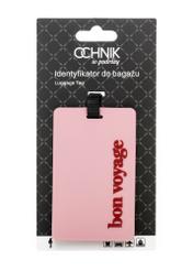 Luggage tag AW-012-0015-5D(W26), product view with packaging on white background.