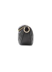 Black quilted women's handbag TOREC-1091-99(Z25), side product view on white background.