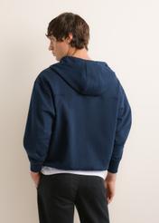 Men's dark navy cotton hoodie BLZMT-0087-7E(Z26)