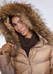 Beige women's winter jacket KURDT-0535-81(Z24)-03