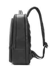 Men's black leather backpack PLCMS-0024-99(W26) - side product view, on white background.