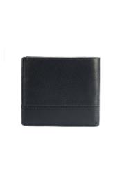 Navy blue men's leather wallet PORMS-0009B-69(W25), back view of the product on a white background.