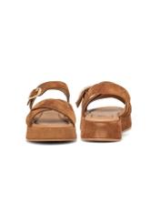 Women's camel sandals BUTYD-1242-1D(W26), front and back product view on white background.