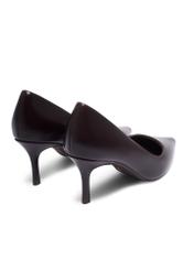 Women's brown leather pumps BUTYD-1031A-1H(Z26), product view from the back on a white background.