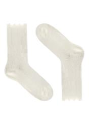 Set of ecru women's socks ZESDT-0037-12(Z25), view of one pair of the product on a white background.