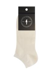 Women's short cream socks SKADT-0053B-0B(W26), product view with packaging on white background.