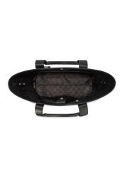 Black elegant women's shopper bag TORES-1200-99(Z25), product view from above on a white background.