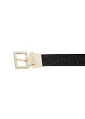 Women's double-sided black leather belt PASDS-0304-99(W24)-05