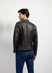 Brown men's leather jacket KURMS-0351-2777(Z24) pic. 5