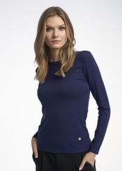 Bluzka damska basic z długim rękawem LSLDT-0037-69(Z22)-01