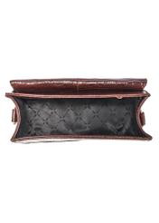 Leather brown croco handbag for women TORES-1129E-89(Z25), view of the product from the inside on a white background.