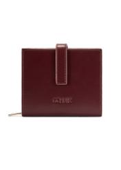 Burgundy leather women's wallet PORES-0975-49(Z25), product view from the front on a white background.