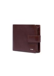 Men's brown leather wallet PL-191-1H(KS), diagonal product view on a white background.