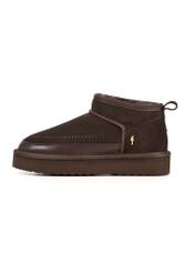 Brown women's snow boots BUTYD-1220-89(Z25) - side view of the product on a white background.