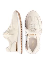 Women's cream leather sneakers BUTYD-1270-0B(W26), top view of the product on a white background.