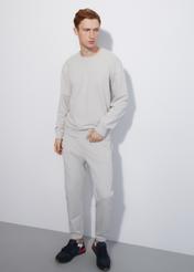 Cream men's sweatpants SPOMT-0085-66(W23)-03