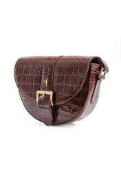Brown croco leather handbag TORES-0707E-89(Z25)