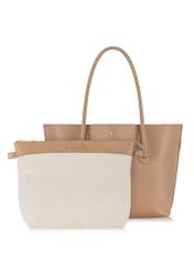 Beige women's shopper bag TOREC-0938-82(W24)-06